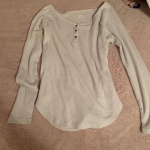 Button down waffle tee